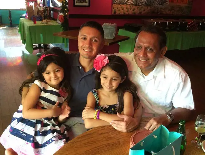Gil Cedillo with his son and two granddaughters.