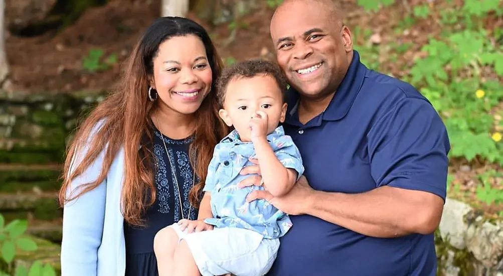 Clarence Thomas's Son, Jamal Adeen Thomas with his wife, Sakina Karima Paige and their son in July 2021.