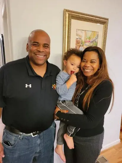 Clarence Thomas and Kathy Ambush’s son, Jamal Adeen Thomas with his wife and son.