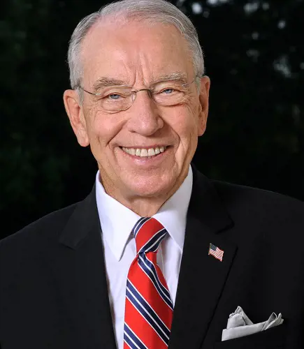 Portrait image of Chuck Grassley who is the president pro tempore emeritus of the United States Senate.