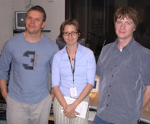 Brent Bambury with Sarah MacFadyen and Darrell O'Dea on June 15, 2005.