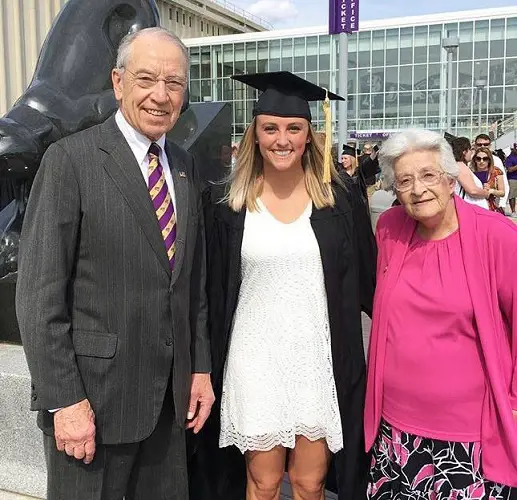 Barbara Grassley and Chuck Grassley attended their granddaughter’s graduation ceremony at the University of Northern Iowa.