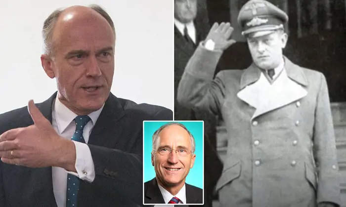 Eric Abetz right and Nazi SS officer and Eric's great uncle Otto Abetz left