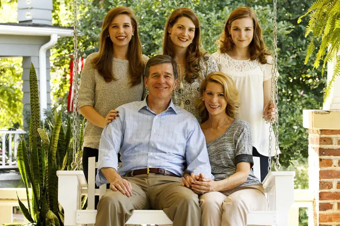 Kristin Cooper with her husband Governor Roy Cooper and beautiful three daughters
