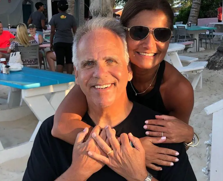 Asieh Namdar pictured with her husband in their 28th anniversary on July 20, 2019.