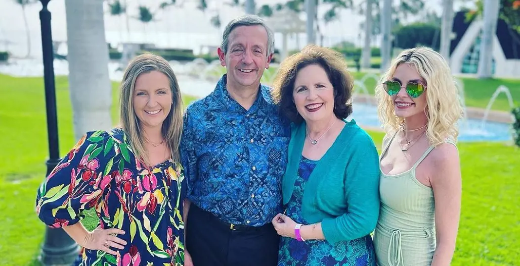 Robert Jeffress and his wife with their daughters, Dorothy Fielder Jeffress( right) and Julia S. Jeffress(left) at their 45th anniversary 