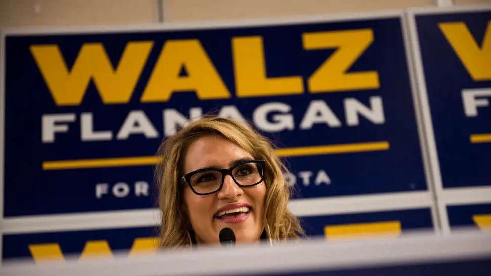 Peggy Flanagan speaks to supporters at an election night party on August 14, 2018 in St Paul, Minnesota