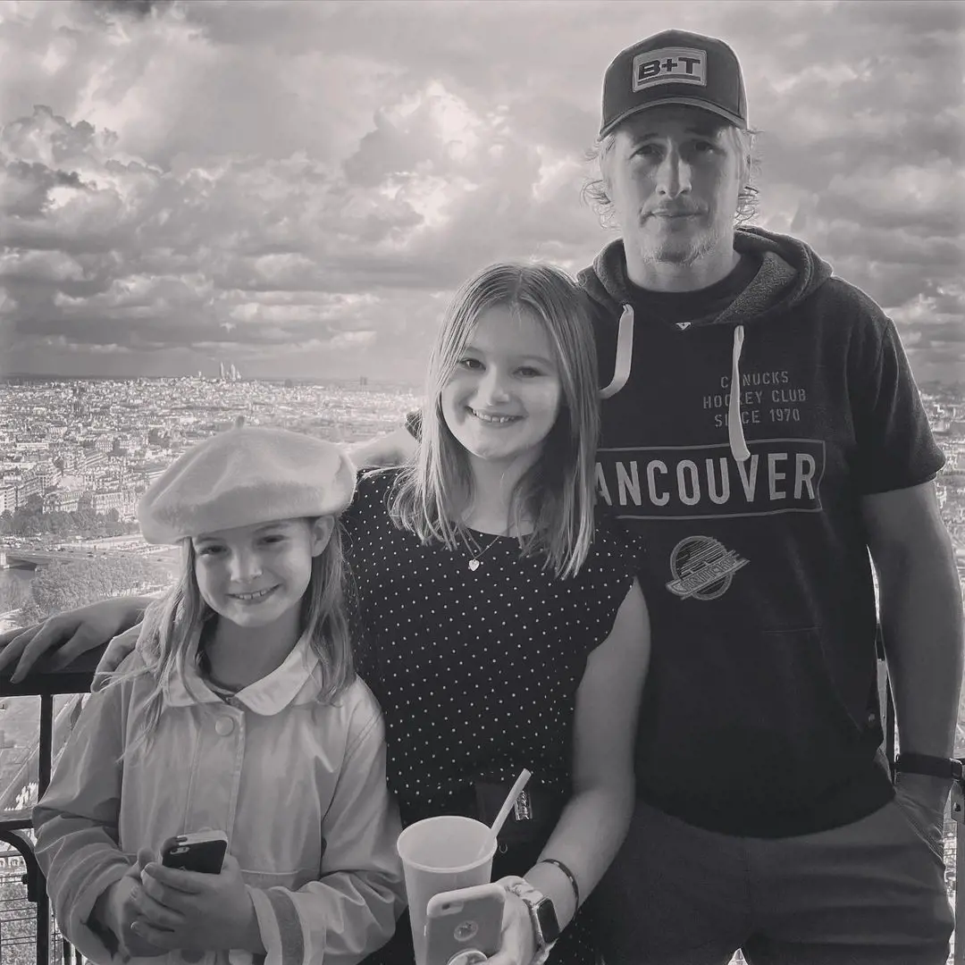 Canadian Actor Brendan With His Daughters James And Ellison (Left)