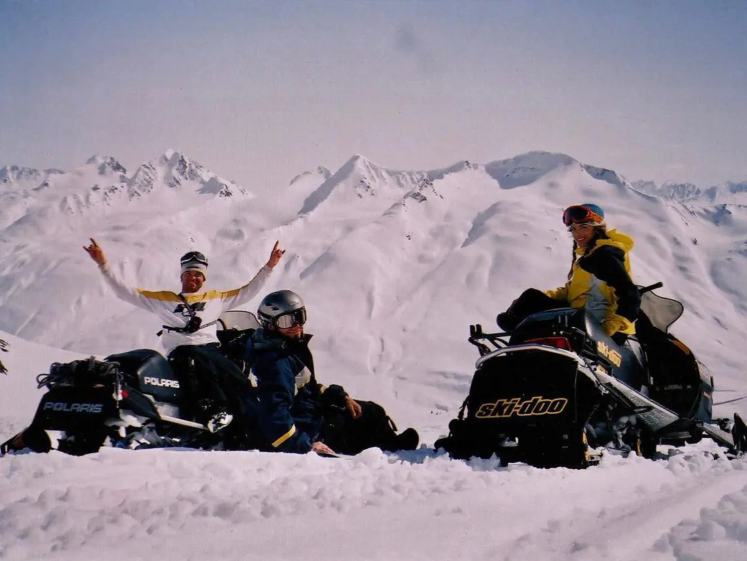Basich with his friends skiing in Alaska 