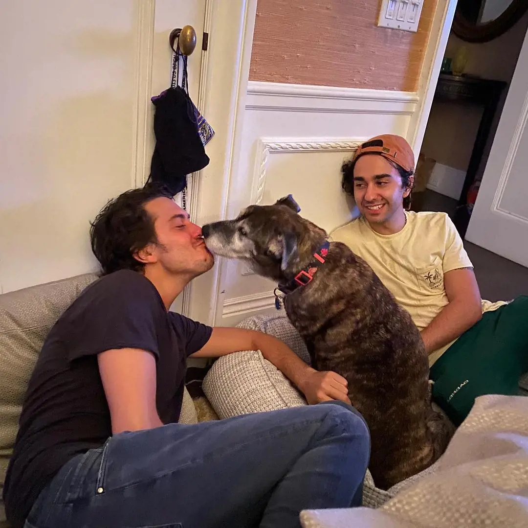 Nat (left) and Alex (right) with their dog Stella